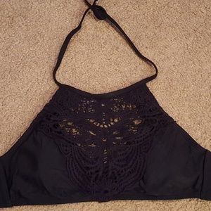 Arizona high neck crochet swim top size large
